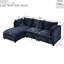 Canapé-lit modulaire convertible avec repose-pieds, canapé 3 places en L avec accoudoirs rembourrés Cloud Couch, canapé Cloud pour salon, appartement et bureau (bleu)