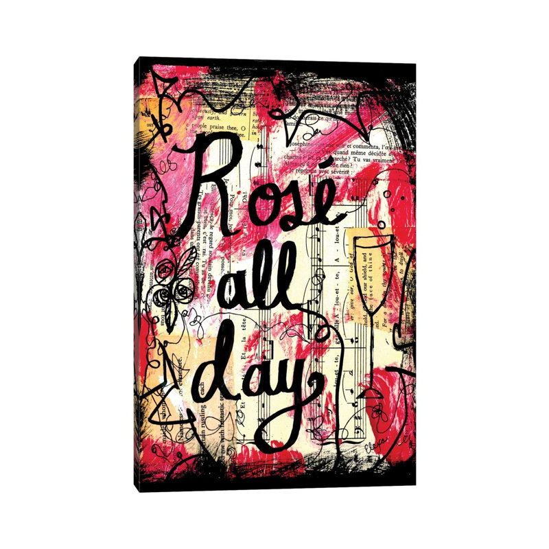 Rose All Day by Elexa Bancroft - Print on Canvas, Wrapped Canvas, 20.32 cm H x 30.48 cm W