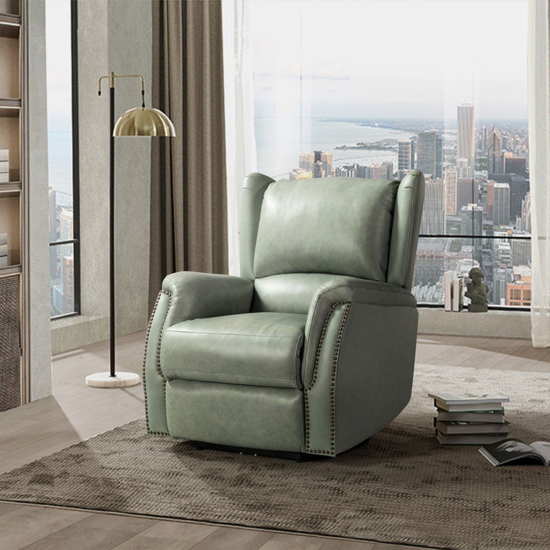 Fauteuil inclinable électrique en cuir véritable Domingo, gris