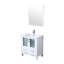 Meuble-lavabo blanc l 30 po x 18,25 po avec comptoir en céramique, robinet et teinture miroir 28 po