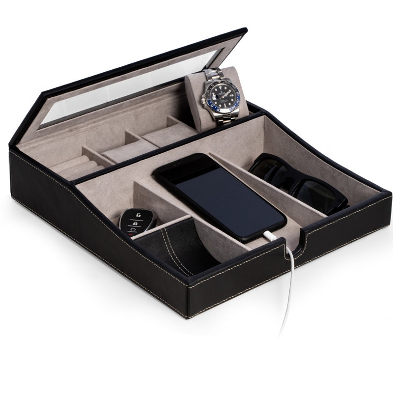 Leather Watch Box, Black