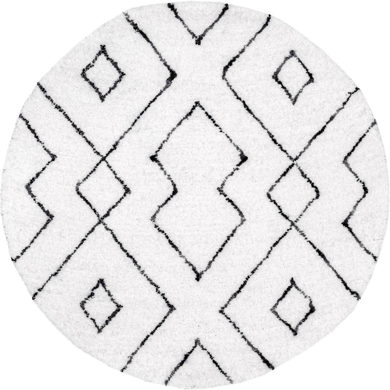 Tapis blanc moelleux Sofie, Rond 4 pi
