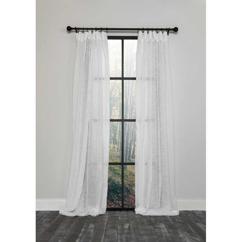 Belana Semi Sheer Curtain Single Panel, 54" x 108", White