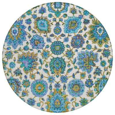 Machine Washable Indoor/Outdoor Husby ACN2187 Global Rug