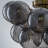 3-Light Dimmable Semi Flush Mount Ceiling Light With Smoky Gray & Colorful Swirled Glass Globe Bubbles-1594392888