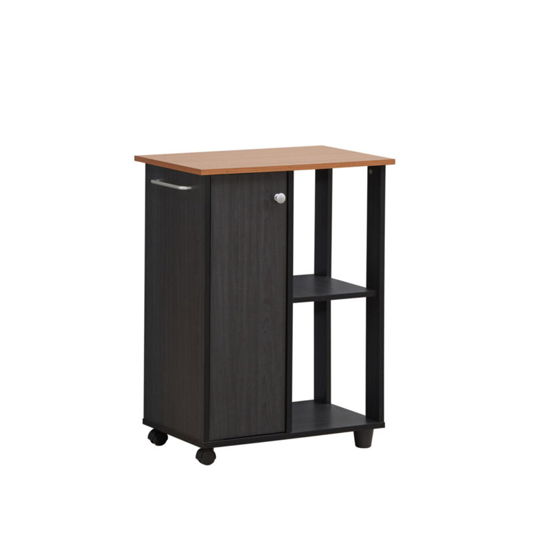 Alberto 31.5 " W Kitchen Cart, Black/Beech