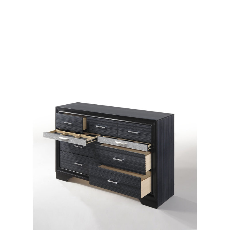 Commode 9 tiroirs Sepviva, Noir
