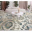 Tapis ivoire et bleu foncé noué à la main de haute qualité-1248790601