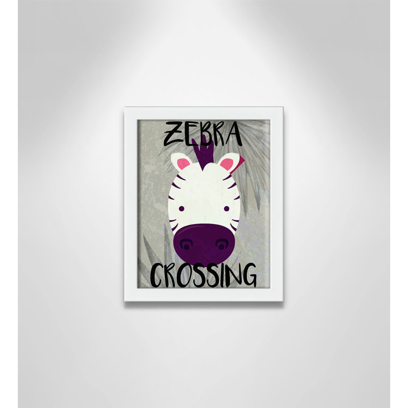 Impression sur papier Zebra Crossing, Encadré de boîte blanc, H 10 po x l 8 po x P 1,18 po