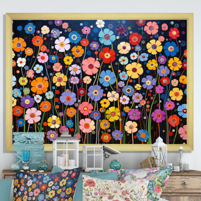Abstract Colorful Wildflowers Kaleidoscope - Wildflowers Wall Art