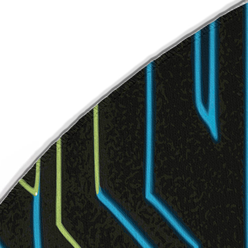 Tapis intérieur et extérieur Pixelated Prism, Rond 5 pi
