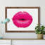 Hot Pink Lips In Abstract - Painting-1413621047-1413621045