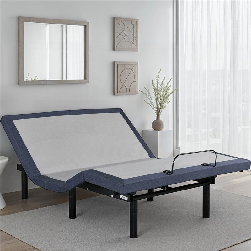 Twin XL Adjustable Bed Base with Massage, Head/Foot Adjustments &amp; No Box Spring Needed