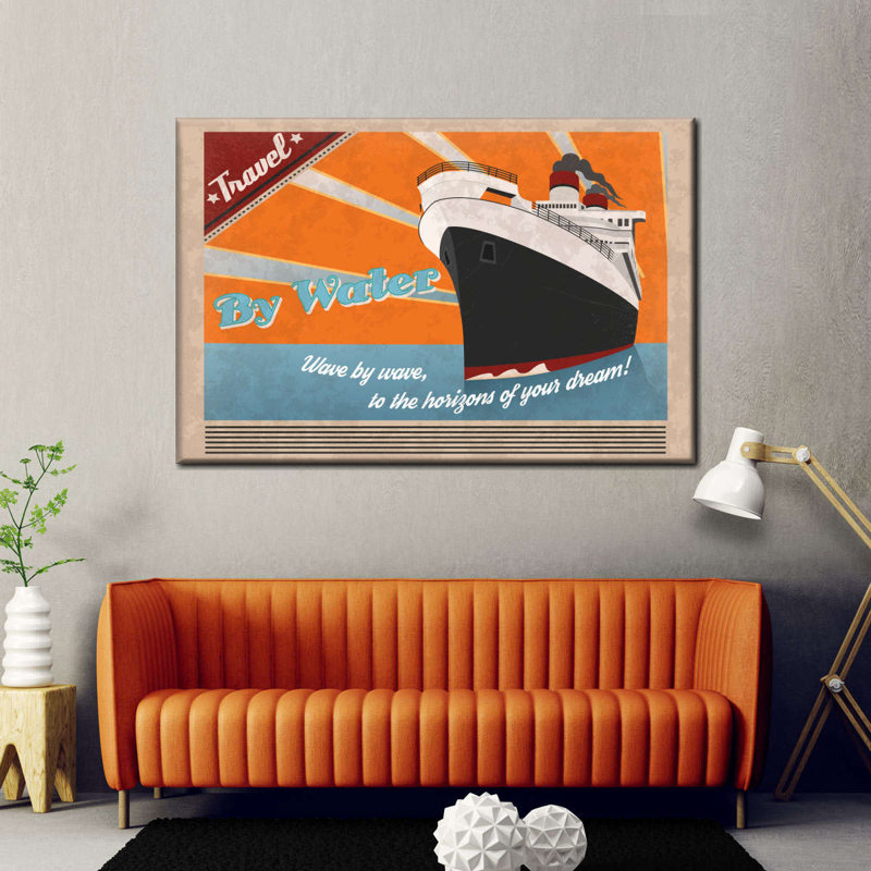 Croisière, voyage, impression sur toile tendue, H 8 po x l 12 po x P 1 po