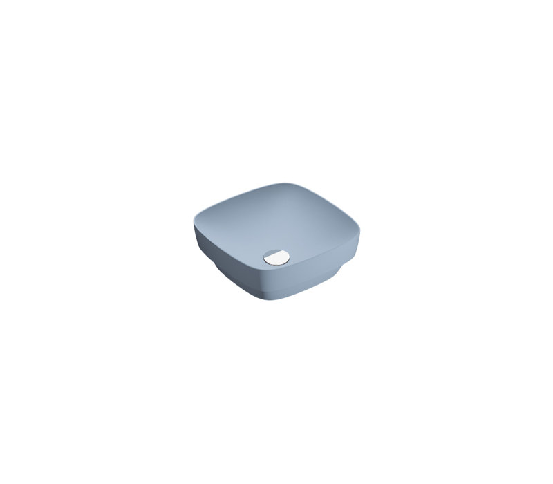 Catalano Colori 15.75'' Fireclay Square Bathroom Sink, Light Blue Matte