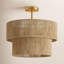 17.7" Natural Jute 2-Tier Semi-Flush Mount Light