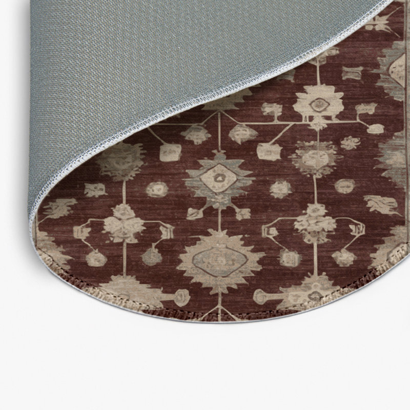 Overdyed Gray Indoor and Outdoor Area Rug, Round 5'