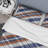 White and Blue Checked Tartan - Abstract Duvet Cover Set - Microfiber Polyester-131191363