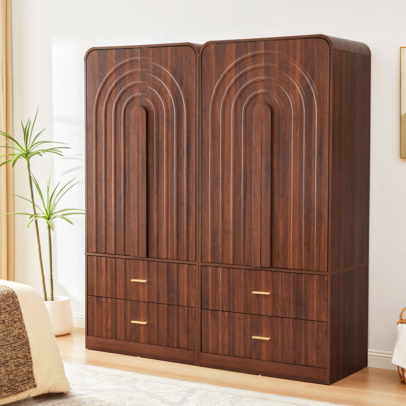 Armoire en bois à 2 tiroirs, Noyer