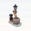 Statue de jardin à énergie solaire pour chiot avec pot de fleurs, décoration d'extérieur fantaisiste pour un éclairage et un jardinage écologiques
