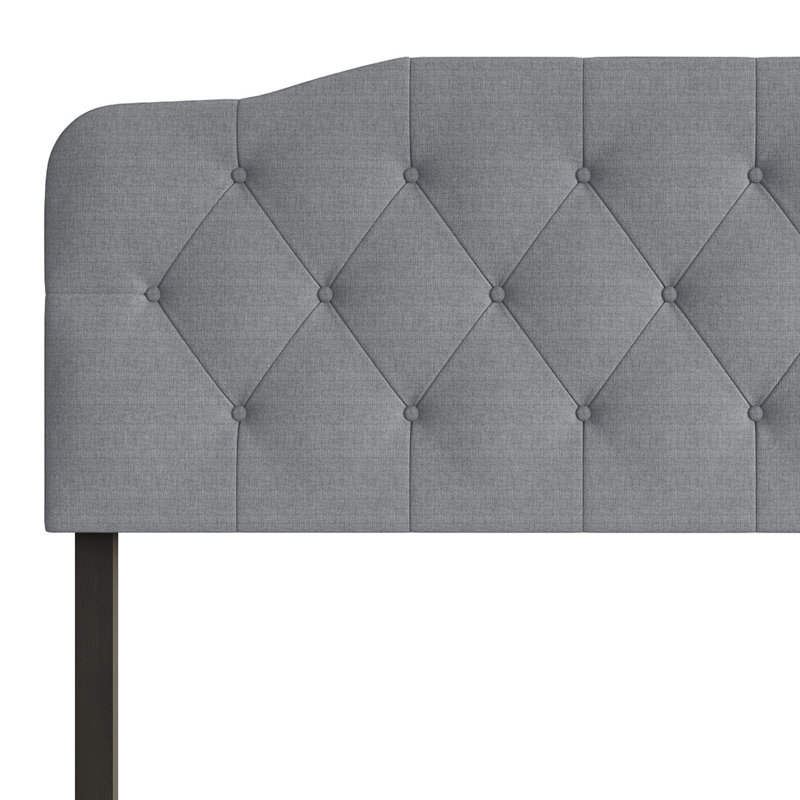 Richard Upholstered Panel Headboard, Gray, Queen