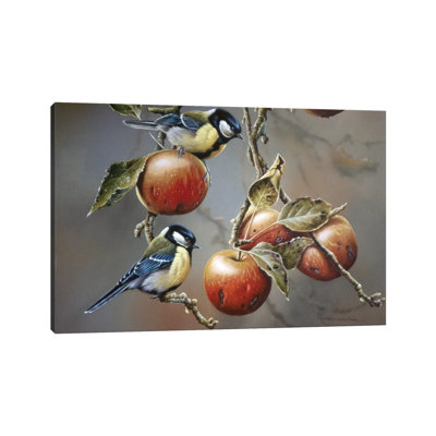 Two Birds With Apples by Jan Weenink - Wrapped Canvas Panoramic Painting