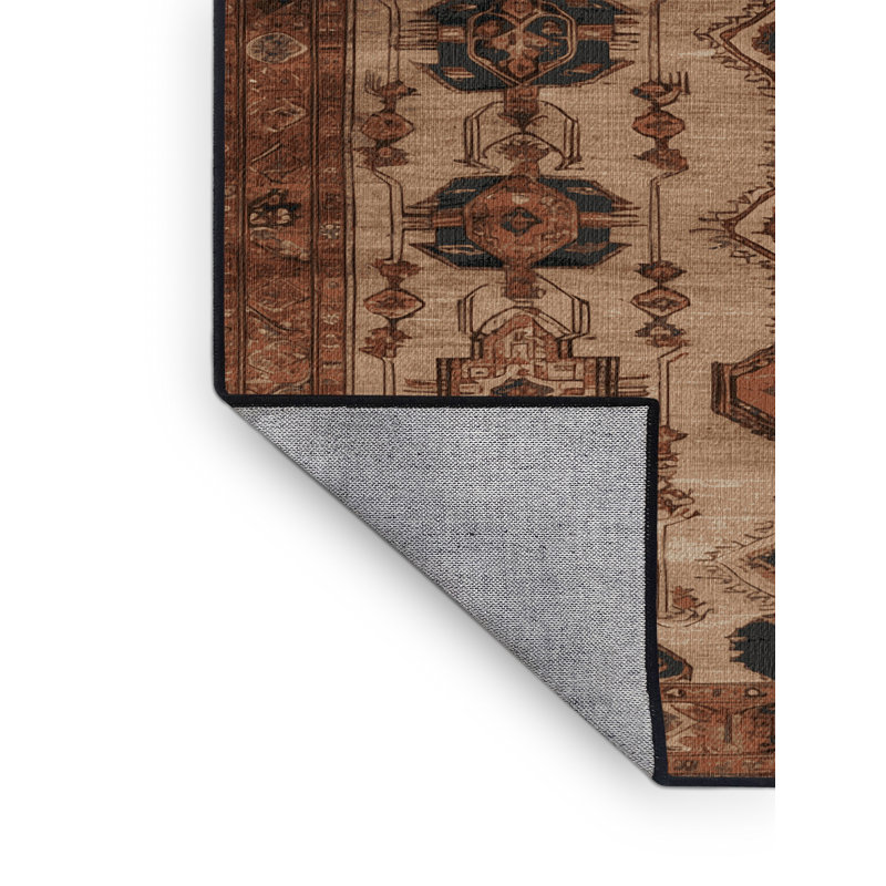 Tapis brun lavable à la machine, Carré 3 pi