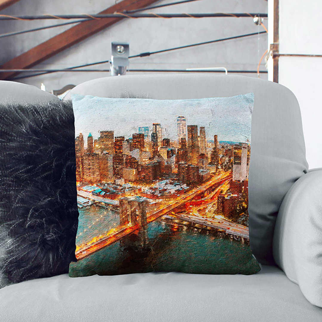 Heading to New York City Cushion with Filling