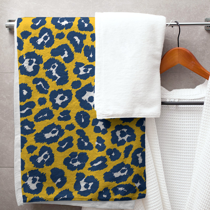 Lucida Bath Towel, Polyester/Cotton Blend, Gold/White/Navy Blue
