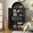 2-shelf And 1-drawer Metal Display Cabinet,Modern Freestanding Arched Cabinet, Antique Cabinets,Porcelain Cabinets,Bookshelves,assembly Required-1625589734