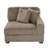 Upholstered Light Brown Faux Rabbit Fur Flannel Armchair with Pillow Back, One Arm Single Chair Module Part For Sectional Sofa-487304305
