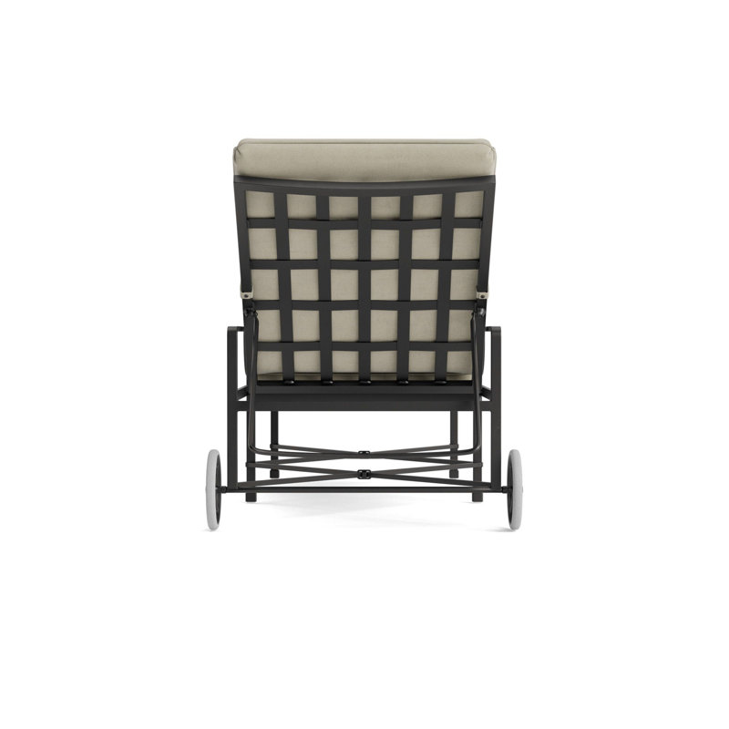 Venetian Outdoor Chaise Lounge, Textured Pewter, Fusion Neptune