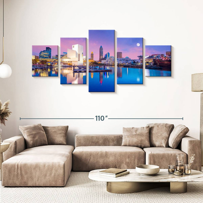 Senne Downtown Cleveland Reflection, 42" H x 92" W