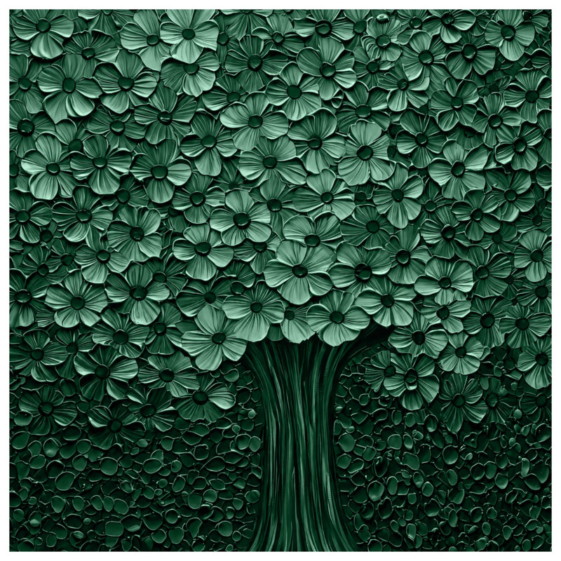Rideaux de fenêtre à motif floral vert, 50 po x 80 po - 1 panneau, Transparent