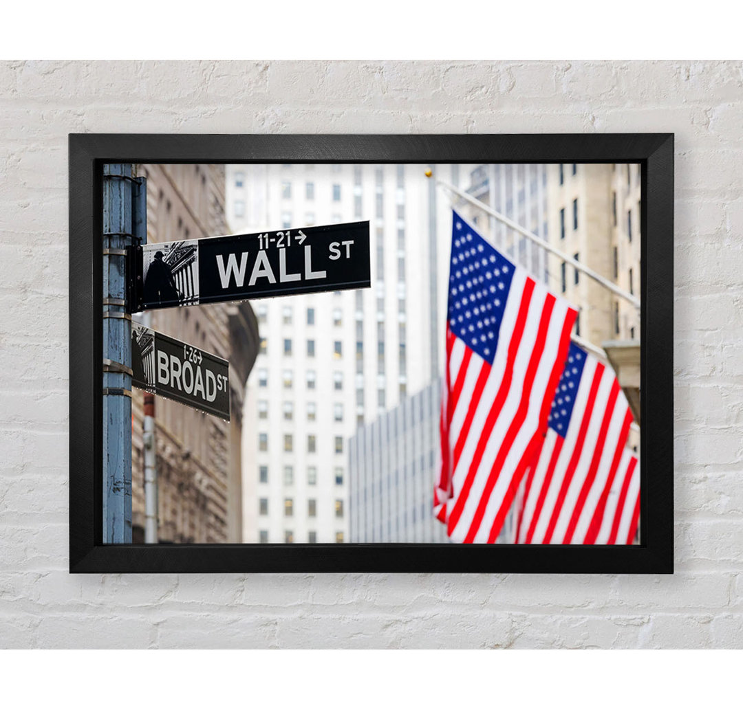 Wall Street Amerikanische Flaggen - Druck