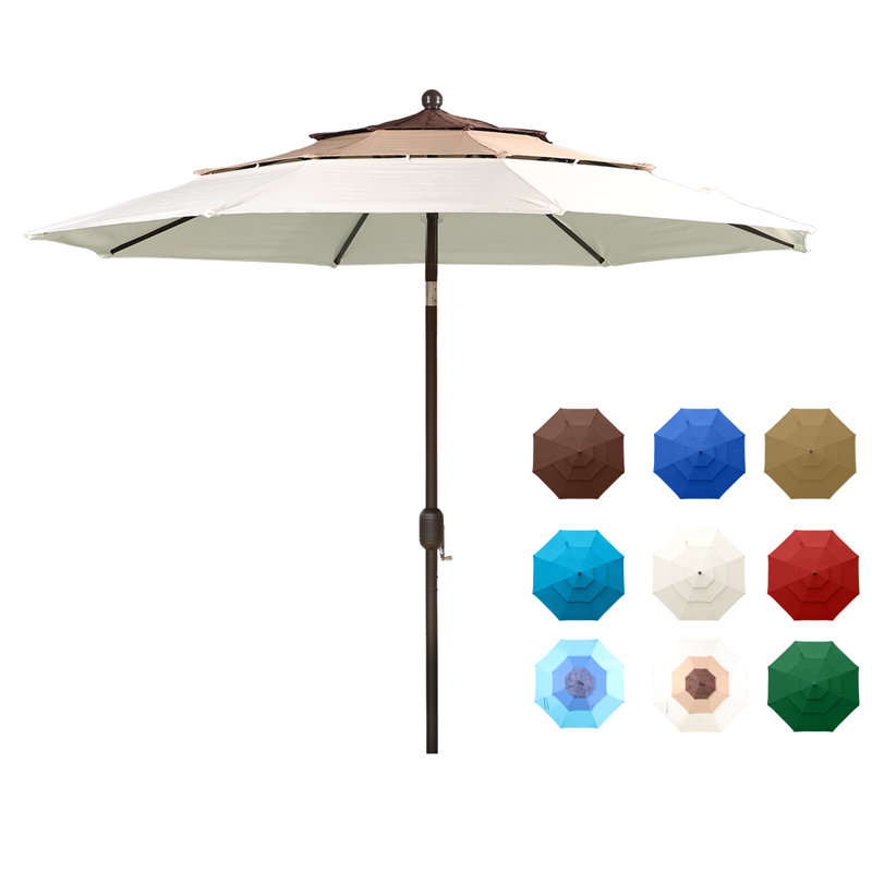 305cm Tilt Parasol, Brown/Beige