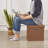 15 Inch Brown Storage Ottoman Bench with Lid – Folding Coffee Table Ottoman, Upholstered Footrest with Hidden Storage for Living Room, Bedroom, Entryway, Dorm, Small Apartment-1436726069