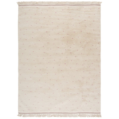 Kawamoto Hand Woven Cotton Machine Washable Polka Dots Rug