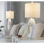 Pearl 29" Polyresin Table Lamp in Matte White Poly, Natural Shell and White Linen Shade - Set of 2