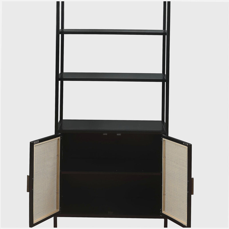 Kenneth Black 3-shelf Radio Weave Accent Cabinet, Black