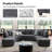 Grandon 117" Modern Oversized Square Arm Sectional Sofa with One Ottoman-1661713253