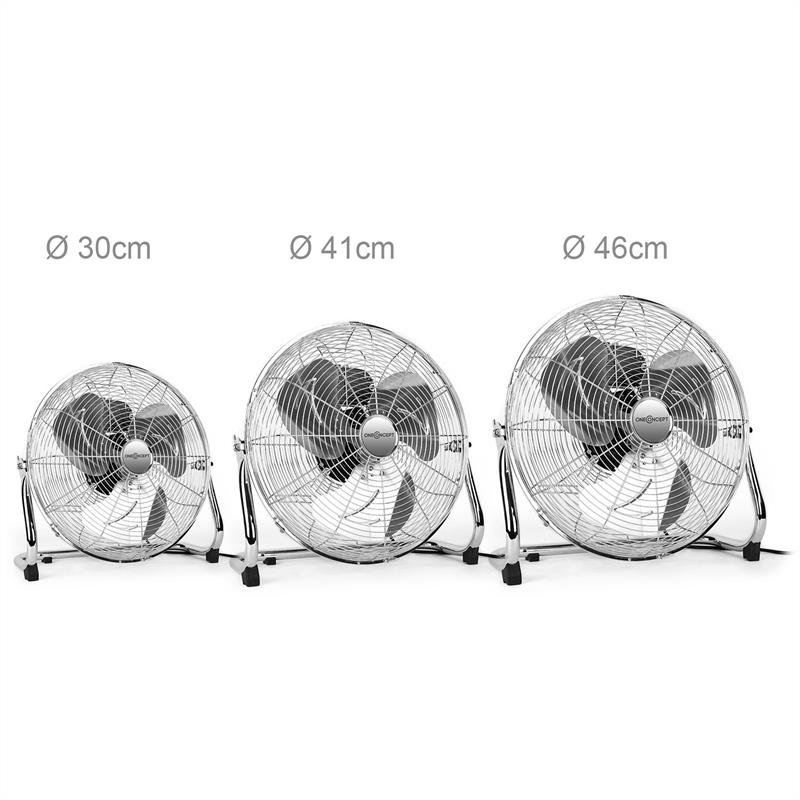 Metal Blizzard Oscillating Floor Fan, 49cm H x 51cm W x 21cm D