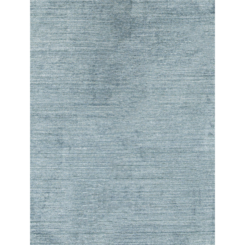 Wool Area Rug in Light Blue/Ivory