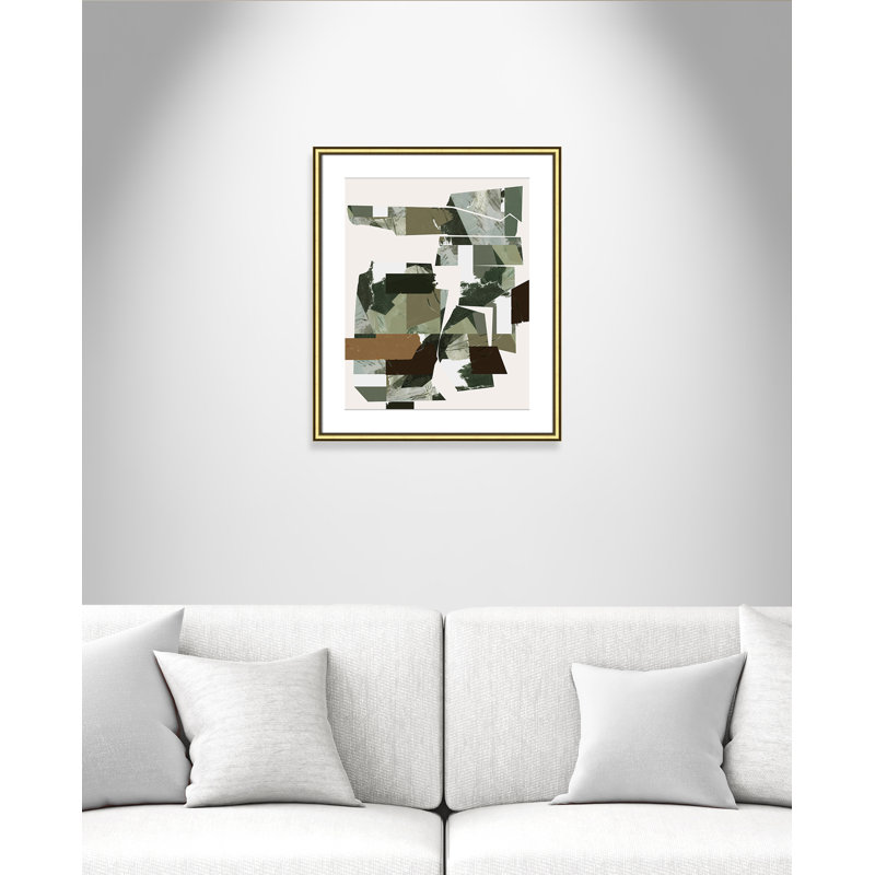 «Green Endeavour I Print» par Cartissi, L 22,75 po x H 26,75 po, Matted Print, Gold Classic