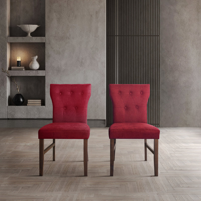 Chaise de salle à manger rembourrée Ast, Rouge