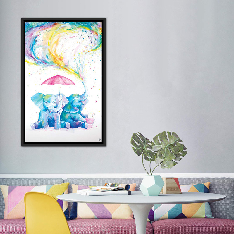 Décoration murale pour enfants Mischief, H 26 po x l 18 po x 1,5 po, Toile avec cadre noir patiné