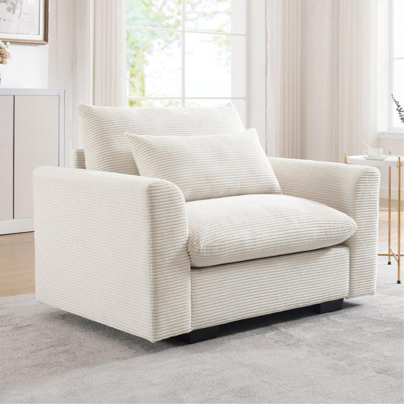 Fauteuil d'appoint Corduroy, Beige