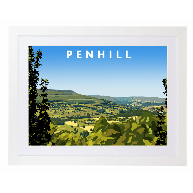 Penhill 2 by Richard O'Neil - Print, 33.5 cm H x 43.5 cm W x 2.2 cm D, White Wood Frame