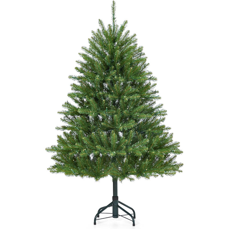 Arbre de Noël artificiel illuminé 6 pi avec 200 lumières DEL, support pliable, 8 modes d'éclairage, décoration de maison de vacances