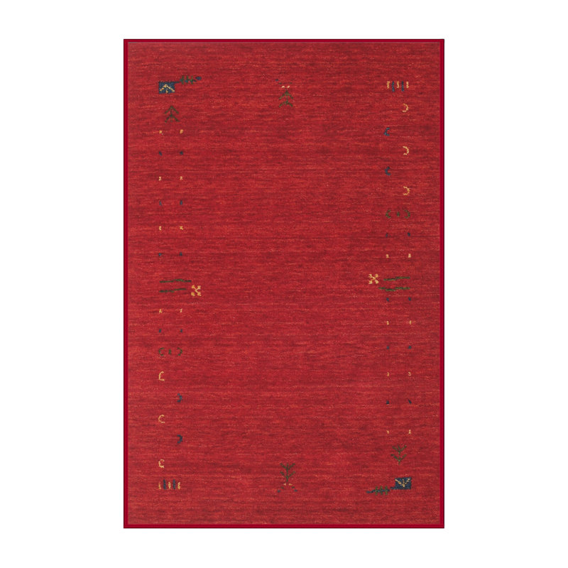 Tapis de zone rouge contemporaine, Rectangle 5 pi x 7 pi